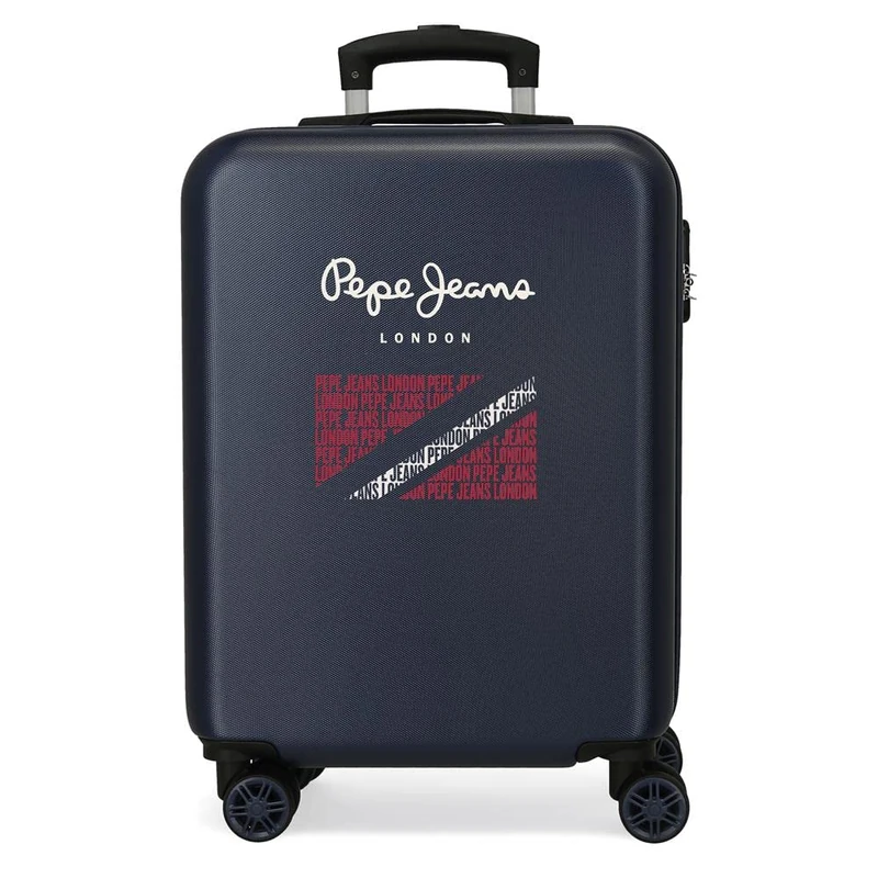 Pepe Jeans Clark Cabin Suitcase Blue 38 x 55 x 20 cm Hard ABS Side Combination Lock 35L 2.7 kg 4 Wheels Hand Luggage, Blue, One Size, Cabin Suitcase