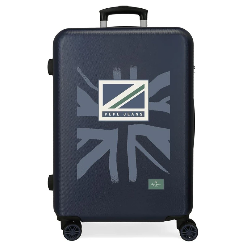 Pepe Jeans Tom Medium Blue 46 x 65 x 23 cm Hard ABS Combination Lock Side 56 L 3.2 kg 4 Wheels, Blue, One Size, Medium Suitcase