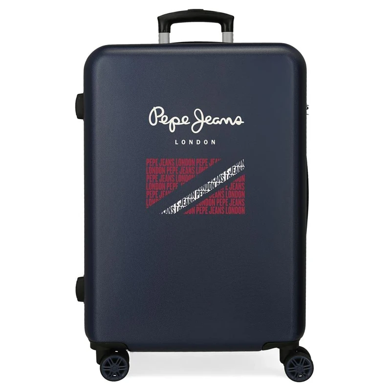 Pepe Jeans Clark Medium Blue 46 x 65 x 23 cm Hard ABS Combination Lock Side 56 L 3.2 kg 4 Wheels, Blue, One Size, Medium Suitcase
