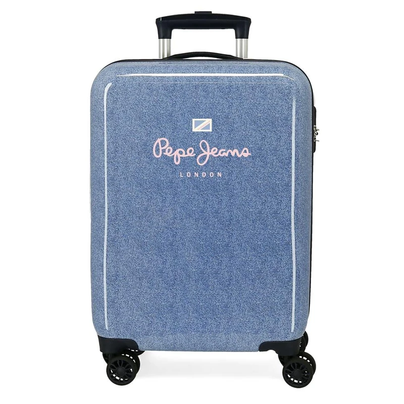 Pepe Jeans Lena Cabin Suitcase Blue 38 x 55 x 20 cm Hard ABS Side Combination Lock 34 L 2 kg 4 Wheels Hand Luggage, Blue, One Size, Cabin Suitcase