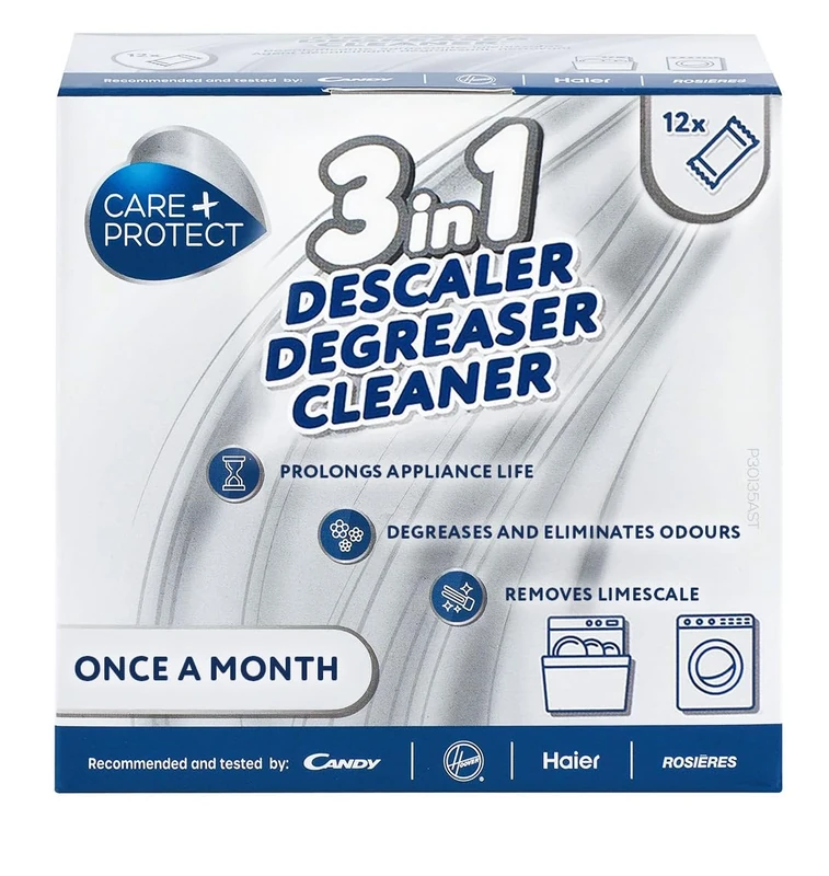 Care+Protect Appliance Cleaner - Limescale & Degreaser - 12 Sachets