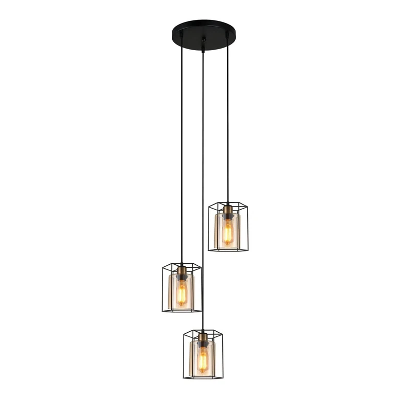 Italux Kalula Industrial, Retro 3 Light Cluster Ceiling Light, E27 - Image 1