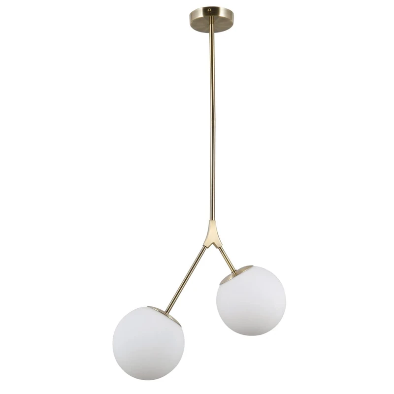 Italux Caserta Modern Pendant Ceiling Light with 2 Lights Globe E14