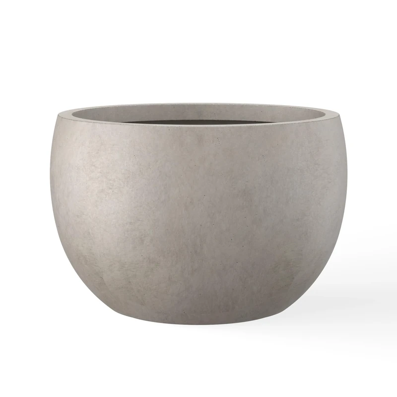 Kante Planter, Weathered Concrete, 19.9" D