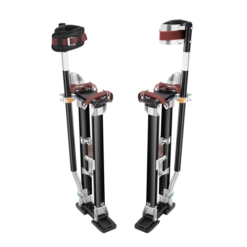 VEVOR Drywall Stilts, 24''-40'' Adjustable Aluminum Tool Stilts with Protective Knee Pads, Durable and Non-slip Work Stilts for Sheetrock Painting, Walking, Taping, Black