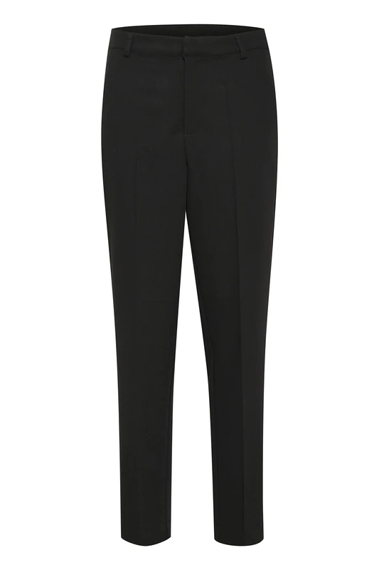 KAFFE Women's Trousers Suit Pants Slim Fit Full Length High Waist Pockets, Black Deep, 16 - Image 1
