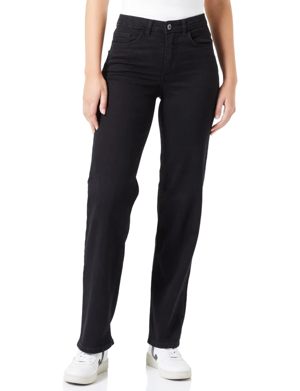 ICHI Women's Ihtwiggy Straight Long Slacks, 194008/Black, 34W x 32L