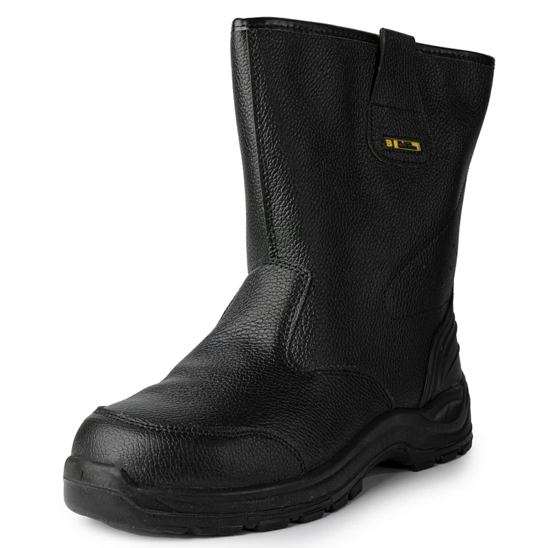 Black Hammer Safety Boots Rigger Steel Toe Cap Boots Working Ankle Lightweight Footwear S3 SRC Iron (9 UK)
