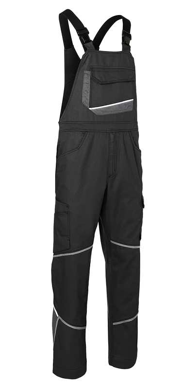 KÜBLER Workwear Women's Dungarees, Black/Charcoal, 46