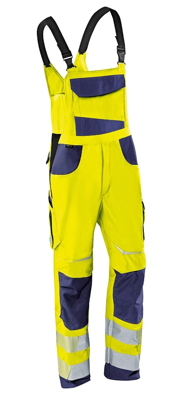 KÜBLER REFLECTIQ PSA 2 Dungarees, warning yellow/dark blue