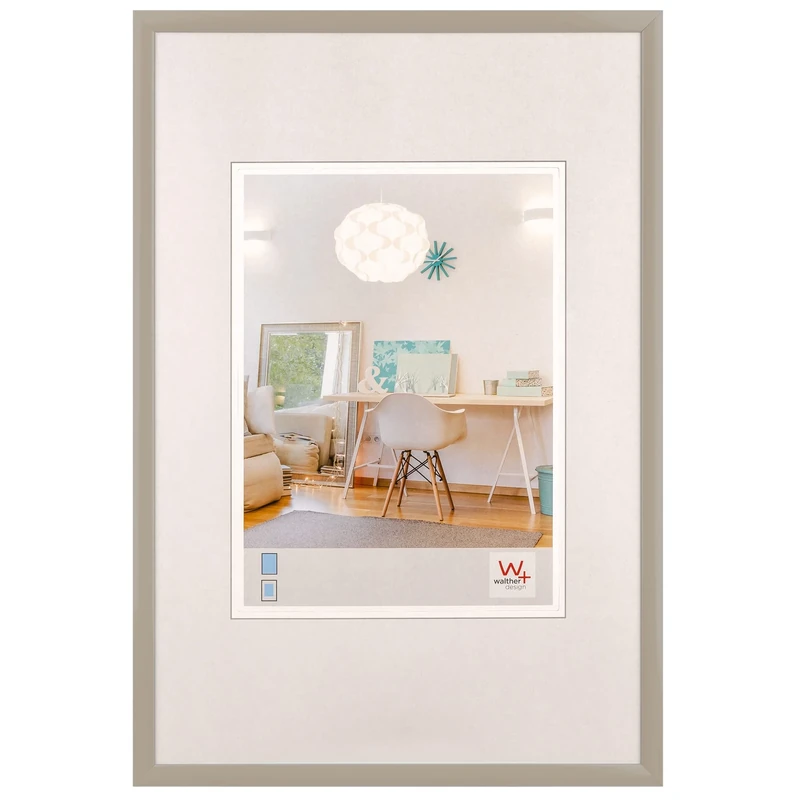 walther design New Lifestyle KV070T Plastic Picture Frame, 50 x 70 cm, Grey