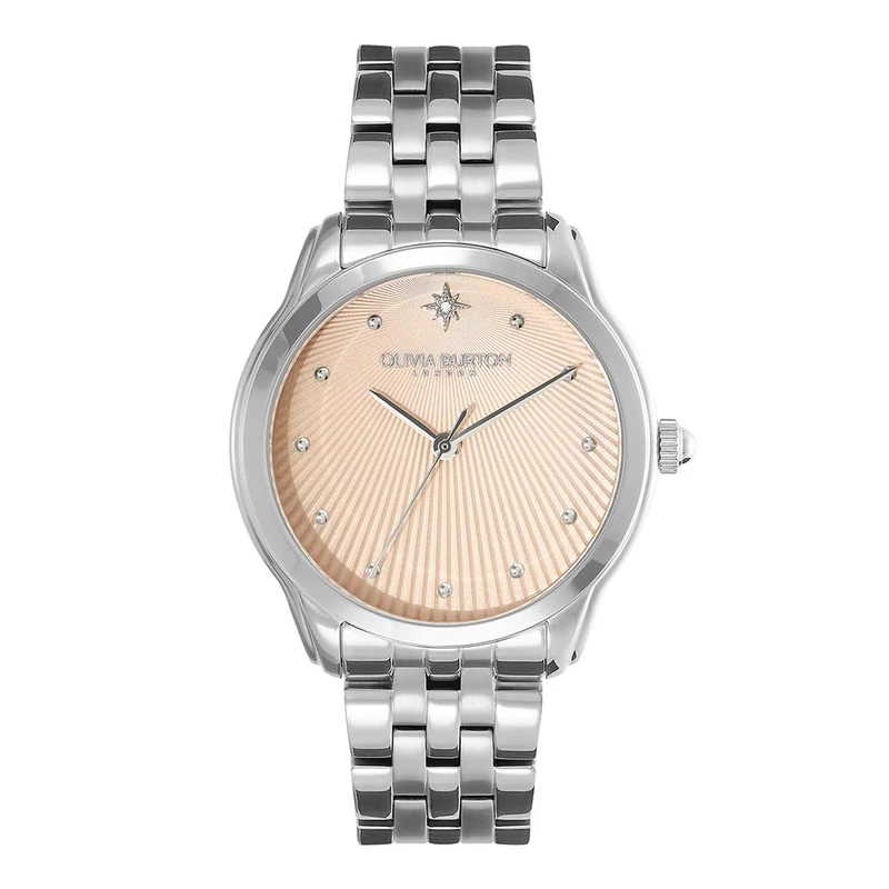 Olivia Burton Analogue Quartz Watch for Women Starlight Collection with Silver Stainless Steel Bracelet - 24000047