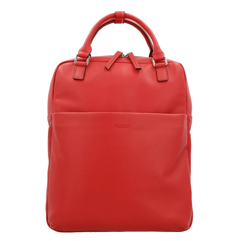 Picard Timeless Women's Shopper Made of Real Leather Medium with Zip Shopper Everyday Going Out, red, 8x34x26 cm, Classic