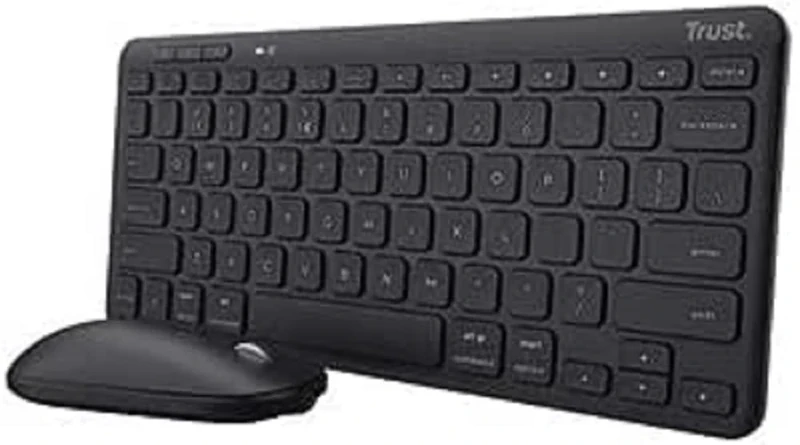 Trust Lyra Pack Clavier et Souris sans Fil Bluetooth, AZERTY Français