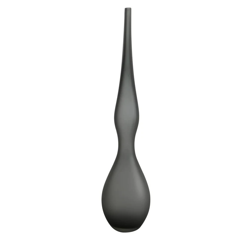 Glass Vase Slate Smoke Decorative Object Grey 68 cm