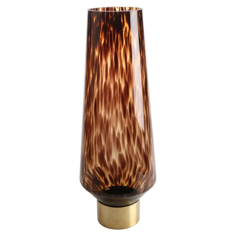 Glass Vase Amber Rain Brown 60 cm