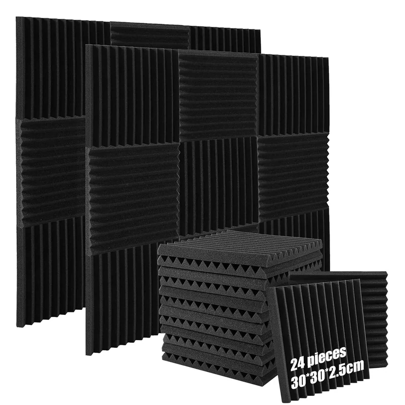 Suzao 24 Pack Acoustic Foam Panels - 1x12x12 Dense Soundproofing
