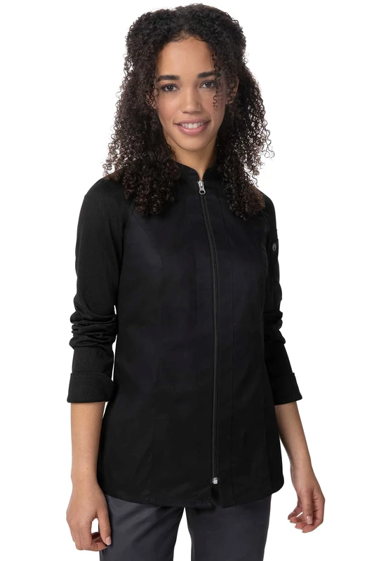 Chef Works womens Nepal Chef Coat, Black, Medium