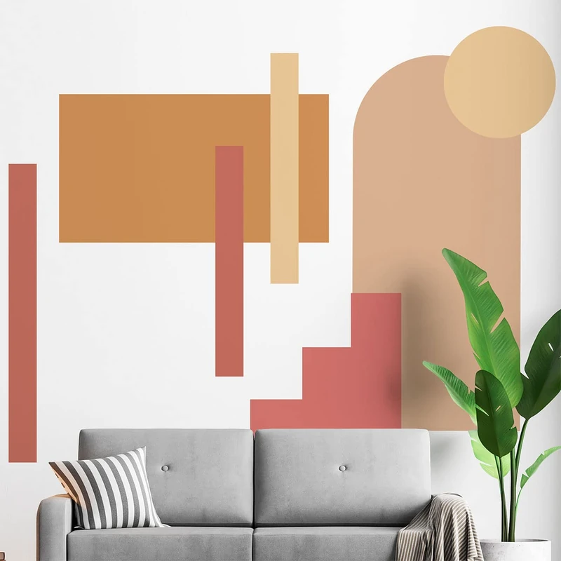 Ambiance Sticker Non-Woven Wallpaper Pre-Glued Giant Wall Mural - Abstract Palace with Arch and Stairs - Decorative Adhesive | H210 x L90 cm