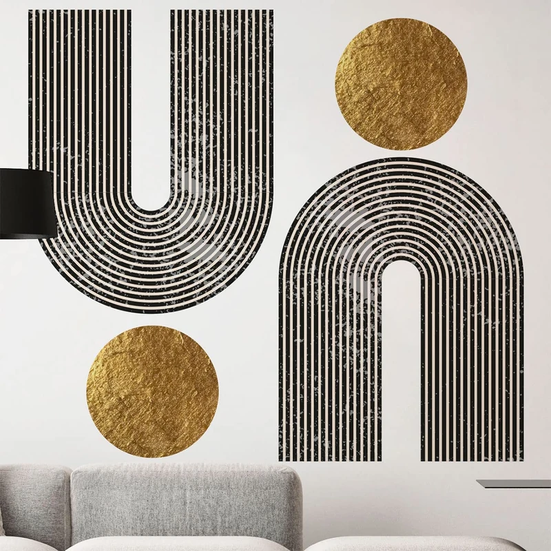 Ambiance Sticker Non-Woven Wallpaper Giant Frescoes Pre-Pasted Arch Astratti Aztech Decorative Label Height 80 x Length 60 cm