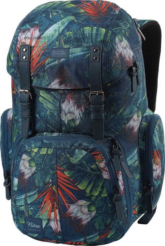 Nitro Weekender Everyday Backpack with Padded Laptop Compartment, School Backpack, Hiking Backpack with Wet Compartment, Tropical, 42 L, Rucksack