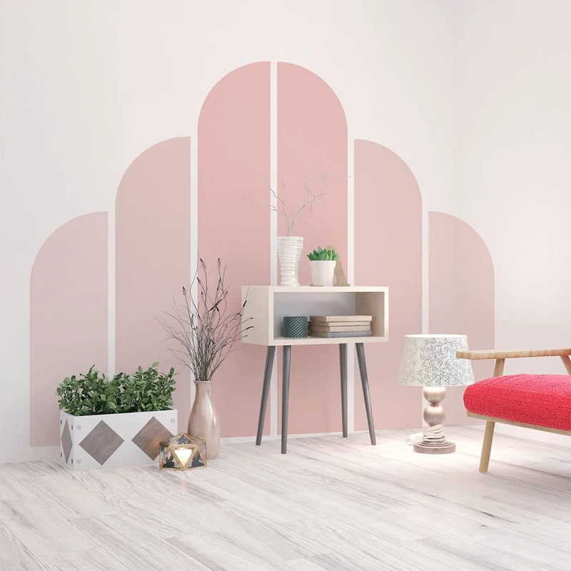Ambiance Sticker Non-Woven Wallpaper Giant Frescoes Pre-Pasted Sheet Pink Cypria Decorative Label H 90 x L 60 cm
