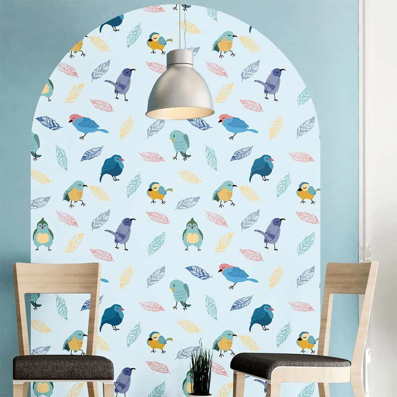 Ambiance Sticker Non-Woven Wallpaper Giant Frescoes pre-Pasted - Degli Uccelli Sheet - Decorative Label | H 131 x L 90 cm