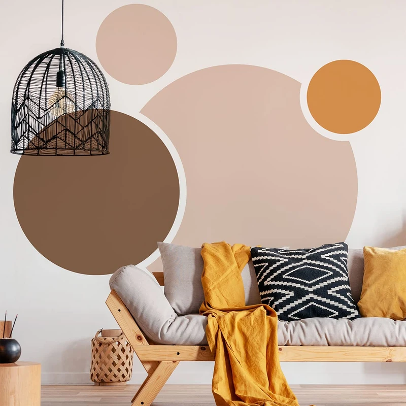 Ambiance Sticker Non-Woven Wallpaper Pre-Glued Giant Murals Abstract Dots Decorative Adhesive 120 x 90 cm