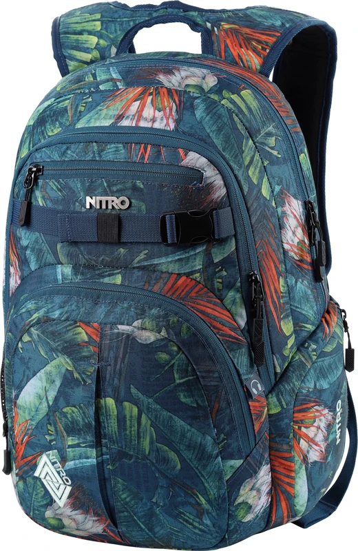 Nitro Unisex Chase Backpack, School Backpack with Organiser, School Bag, Daypack with 17 Inch Laptop Compartment, Backpack (Pack of 1), Tropical, 35L, Rucksack