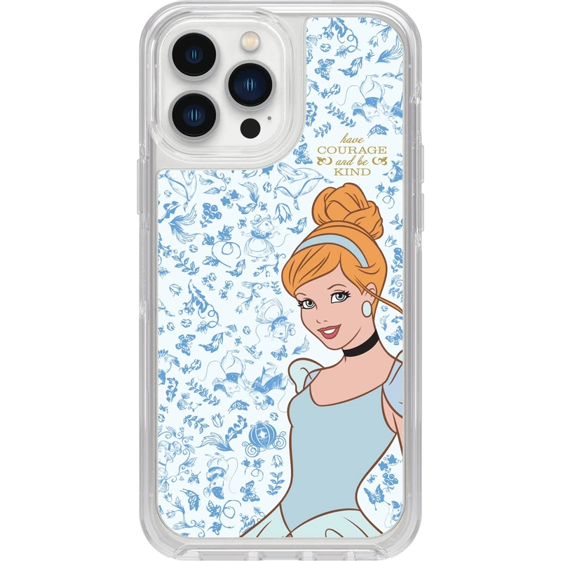 OtterBox iPhone 13 Pro Max & iPhone 12 Pro Max Symmetry Series+ Case - CINDERELLA COURAGE & KIND, ultra-sleek, snaps to MagSafe, raised edges protect camera & screen