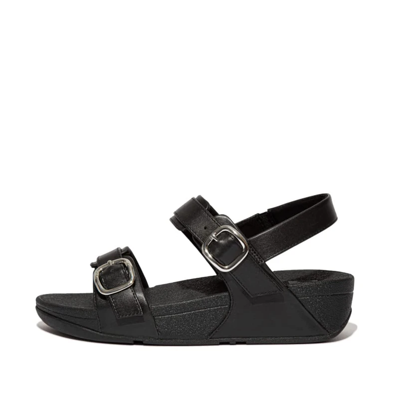 Fitflop Women's Lulu Adjustable Leather Sandals, Complete Black, 5.5 UK