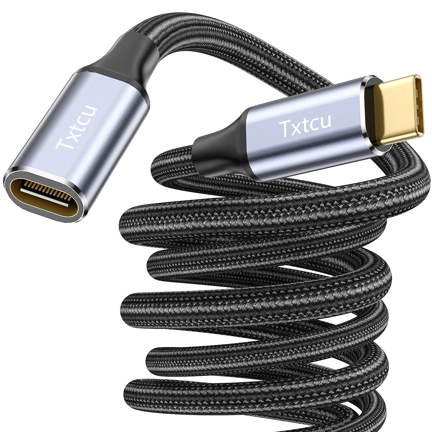 Txtcu USB C Extension Cable 0.5M,[USB3.2/10Gbps] 100W Type C Fast Charge Male to Female Extender 10Gbps 4K 60Hz Video Display Lead Compatible with MacBook/iPad Air 5 Pro 2021, Galaxy S23 S22 Ultra