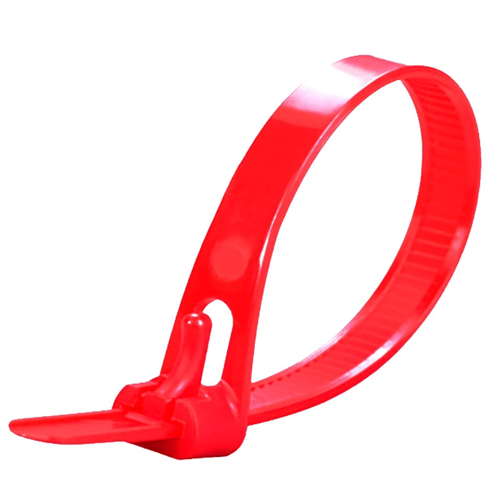 Oksdown 100 Pack Red Thick Cable Ties Heavy Duty Large 200mm×7.6mm Strong Nylon Plastic Self Locking 8 inch Extra Long Red Zip Tie Wraps