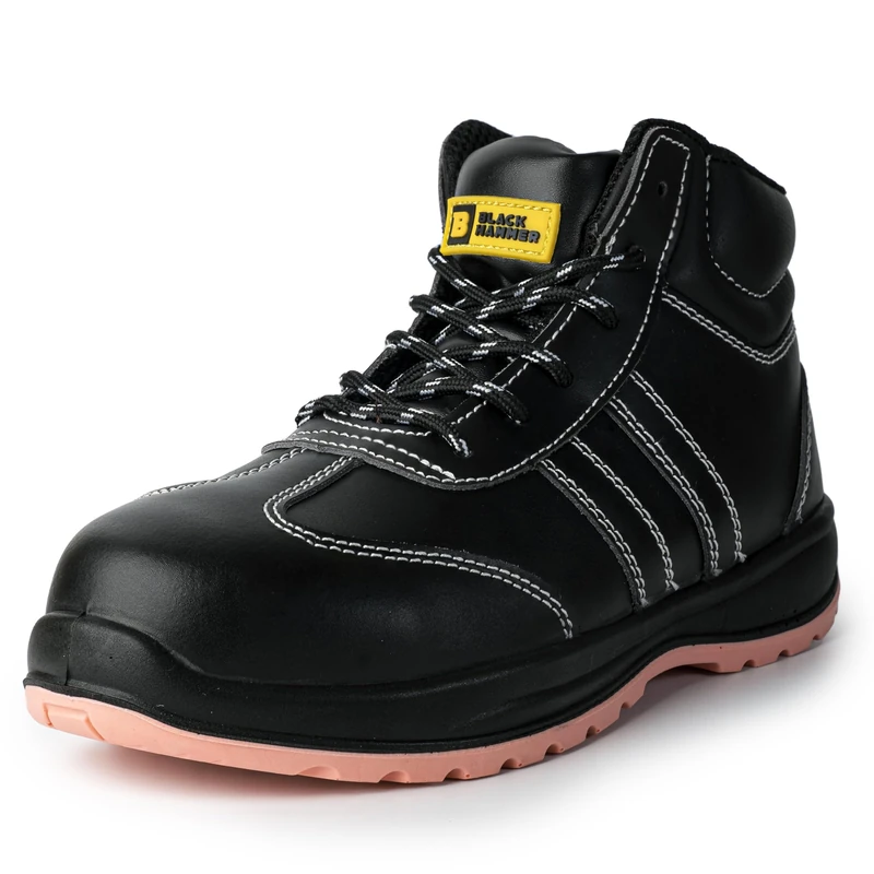Black Hammer Safety Boots Lightweight Womens Composite Toe Cap With Midsole Protection Metal Free Non Slip Breathable S3 SRC Flo (5 UK) - Image 1