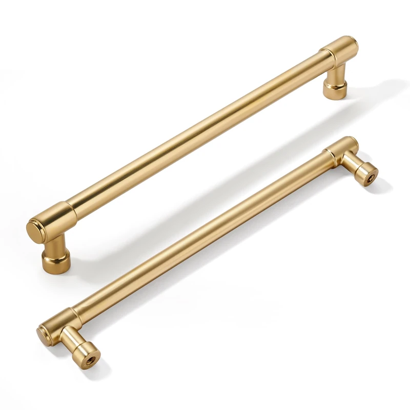 khtumeware 10 Pack 8 Inch(203mm) Champagne Bronze Kitchen Cabinet Handles Warm Brass Cabinet Pulls Gold Kitchen Cabinet Hardware for Cupboard Drawer Pulls Dresser Handle