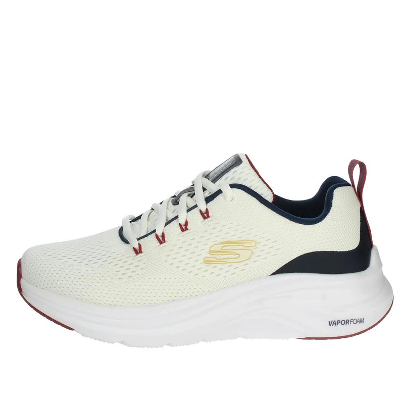 Skechers Men's Vapor Foam Trainers, White Mesh/Synthetic/Navy Red Trim, 10 UK