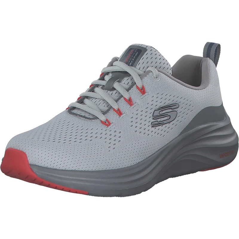 Skechers Men's Vapor Foam Sneaker, Gray Mesh/Synthetic/Orange Trim, 12 UK