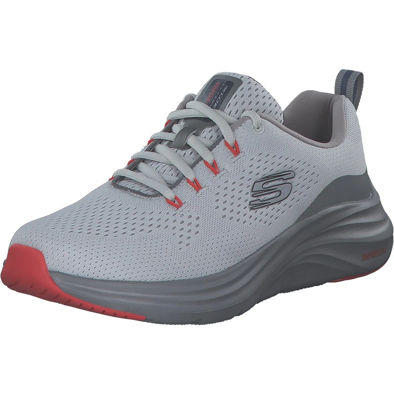 Skechers Men's Vapor Foam Sneaker, Gray Mesh/Synthetic/Orange Trim, 9.5 UK