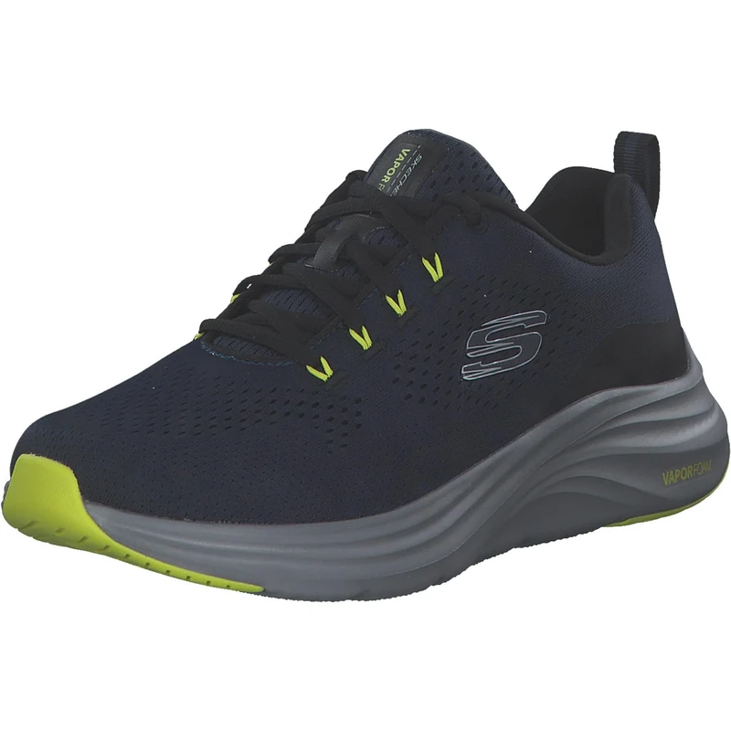 Skechers Men's Vapor Foam Sneaker, Navy Mesh/Synthetic/Lime Trim, 6.5 UK