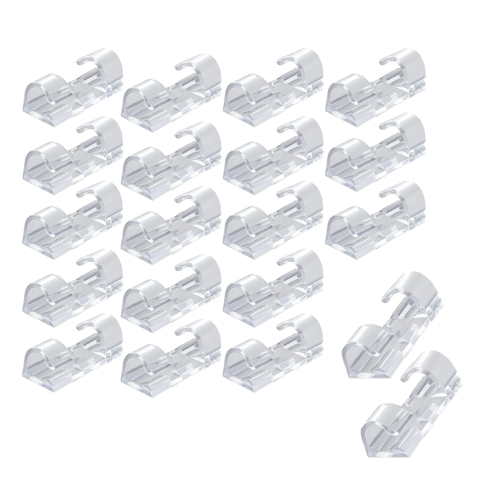 20pcs Transparent Cable Clips,Strong Self-Adhesive CableClips,Cable Clips,Self Adhesive Cable Tidy Wire Clips,Adhesive Cable Management Wall Holder Cord Organiser Clips for Home,School,Office
