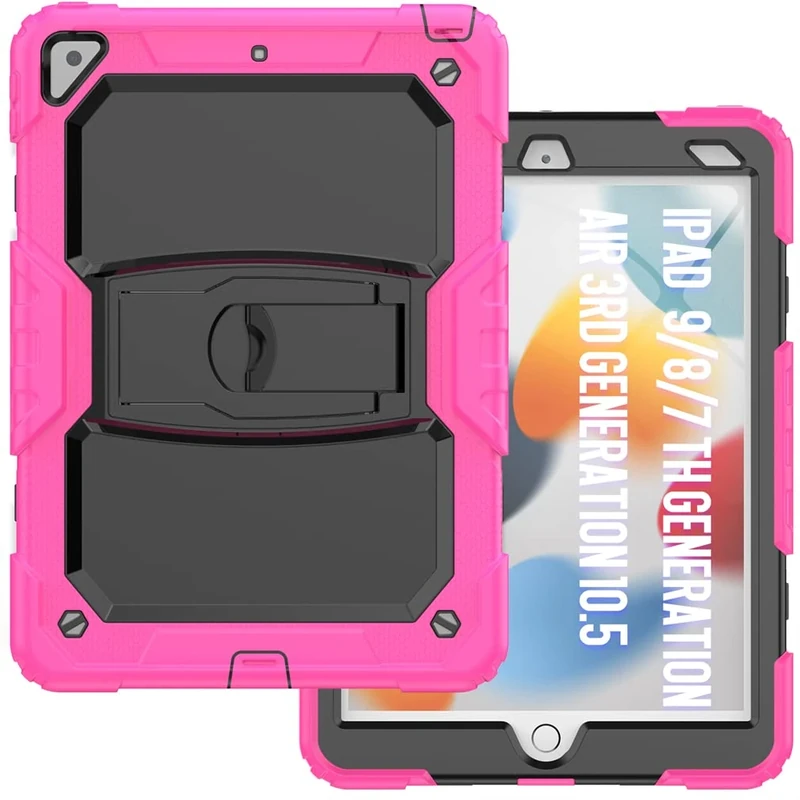 Case for iPad Air 3 2019 /iPad Pro 10.5 2017 with Holding Stand, Robust Shockproof Protective Case with 3-layer structure design, Rose