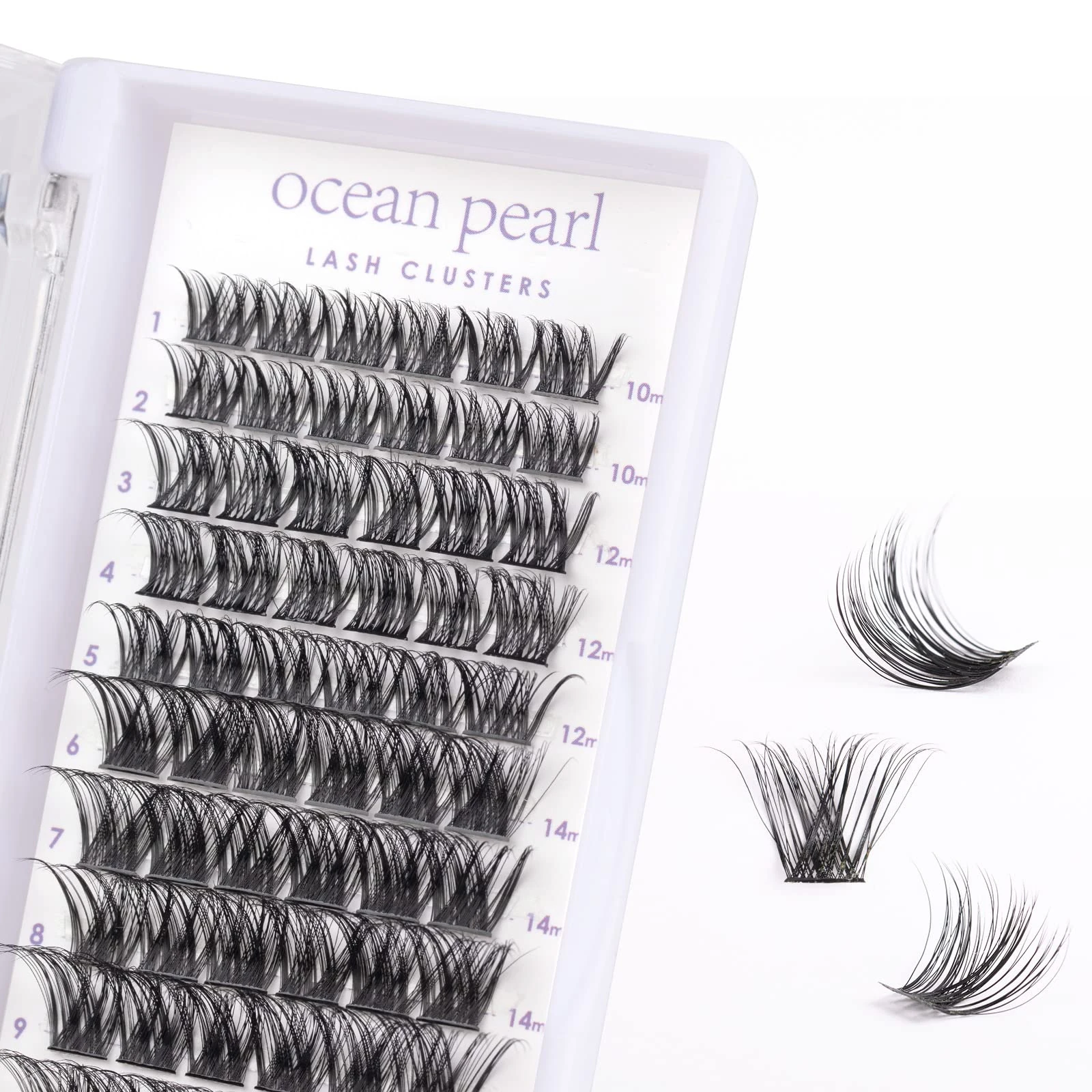 Cluster Lashes 72 Clusters Individual Lashes DIY Lash Extensions 10-16mm Length Reusable Soft Natural False Eyelashes Super Thin Band Wide Stem Eyelash Extensions for Makeup at Home