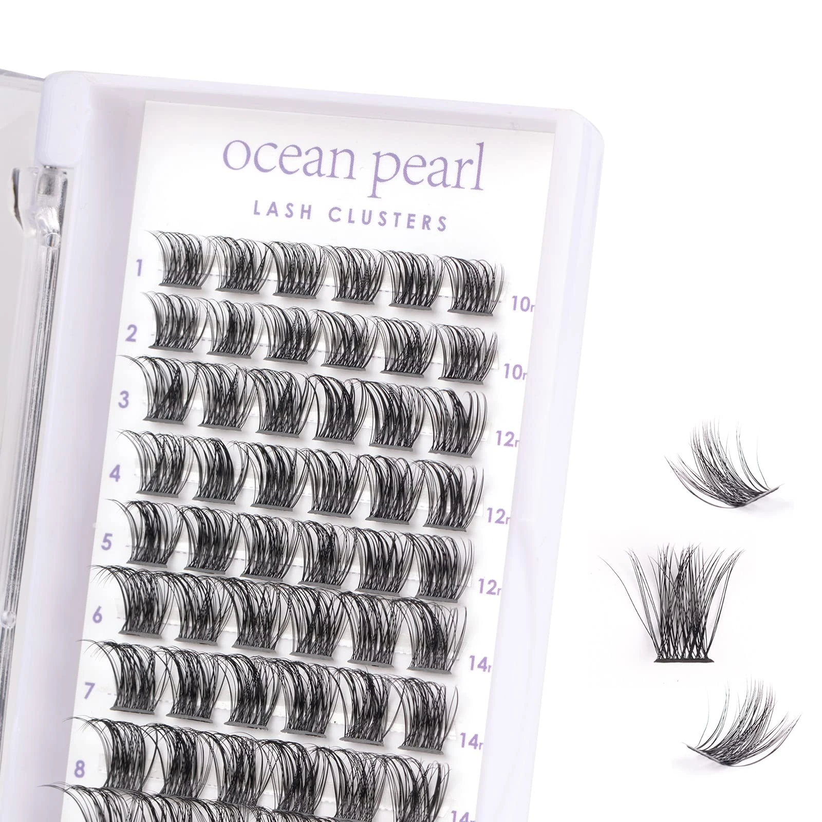 Individual Lashes 72 Cluster Lashes DIY Eyelash Extension Thin Band Wide Stem Lash Extensions Reusable Soft Natural Lightweight Easy to Apply at Home 10/12/14/15/16mm C/CC/D Curl