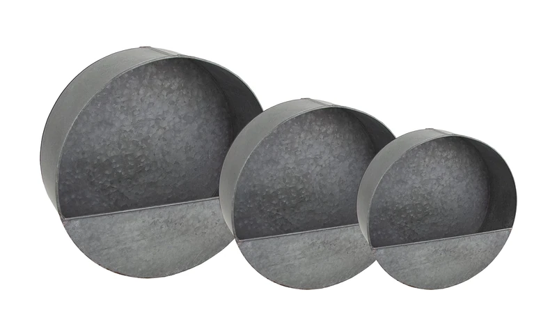 Riffelmacher 07830 - Plant Pot for Hanging Metal, Pack of 3, Flower Pot Set for Wall Mounting, Decoration, Gift