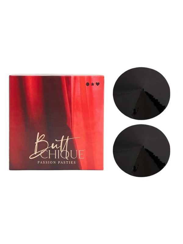 BUTTCHIQUE Leather Passion Circle Nipple Passion Pasties (Pack of 1 Pair), Black - Image 1