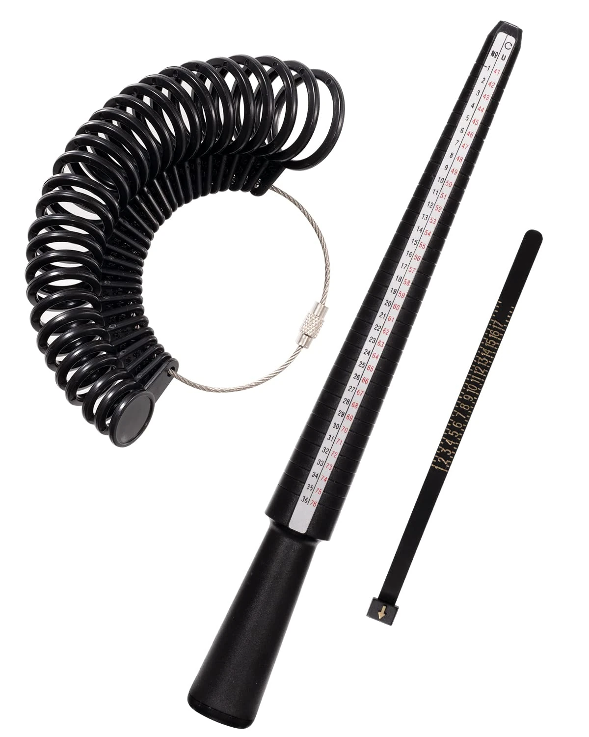 Meowoo Ring Sizer Uk Measurement Scales Kit Tools for Measuring Rings Diameters (Black)