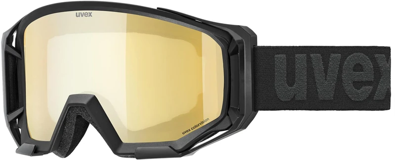 Uvex athletic CV - bike goggles for adults - filter category 1 - contrast enhancing - black matt/mirror gold - one size