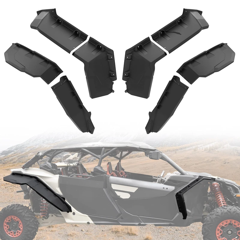 KATIMOTO XXL Front Rear Wider Fender Flares Kit for Maverick X3, Extended Mud Flaps Mud Guards Fender Flaps for Can Am Maverick X3/Maverick 1000 MAX All Models 2017-2024 Accessories, OEM #715002973