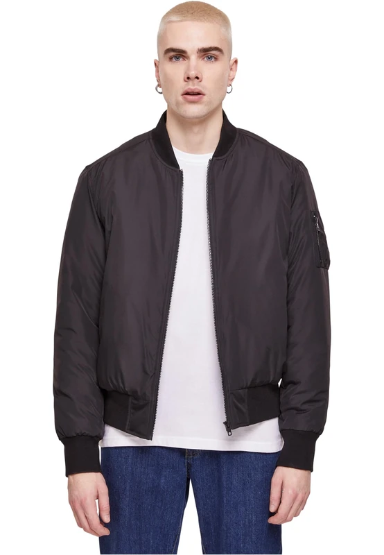Urban Classics Men's Recyclet Basic Bomber Jacket, black, XXXXXL