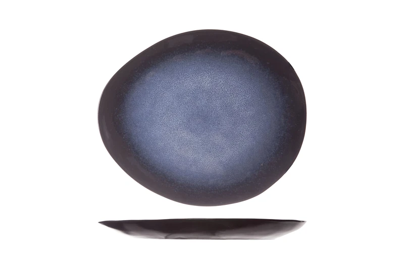 Cosy & Trendy Oval Blue Sapphire Plate, 20.5 x 17.5 cm, Pack of 6